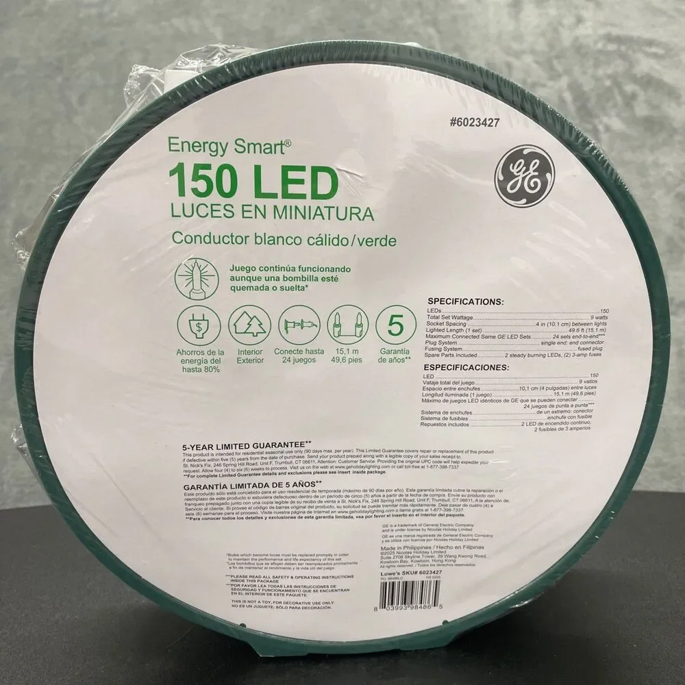 GE Energy Smart 150 Ct 49.6 ft Warm White MIniature LED Christmas String Light